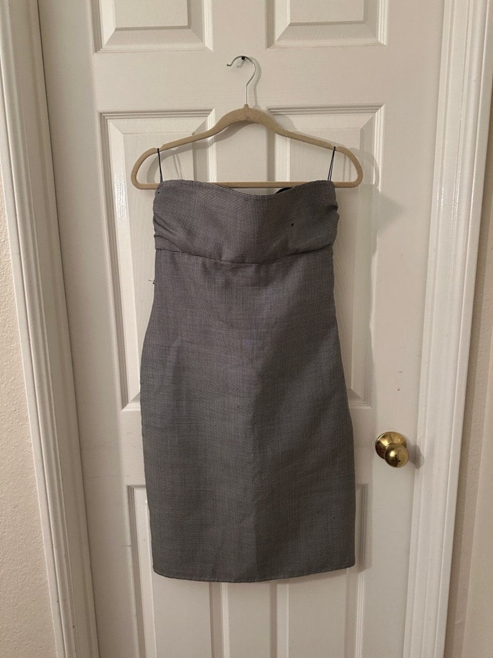 Valentino Strapless Gray Sheath Dress